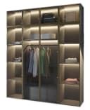 Compleo Drehtürenschrank mit Glasfront, LED-Beleuchtung, Kleiderschrank Bild 2