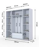 Compleo Drehtürenschrank mit Glasfront, LED-Beleuchtung, Kleiderschrank Bild 3