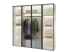 Compleo Drehtürenschrank mit LED-Beleuchtung, Glasfronten, Garderobe mit 2 Schubladen Bild 2