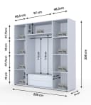 Compleo Drehtürenschrank mit LED-Beleuchtung, Glasfronten, Garderobe mit 2 Schubladen Bild 3