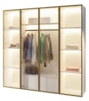 Compleo Drehtürenschrank mit LED-Beleuchtung, Glasfronten, Garderobe mit 2 Schubladen Bild 2