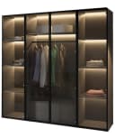 Compleo Drehtürenschrank mit LED-Beleuchtung und Glasfronten Bild 2