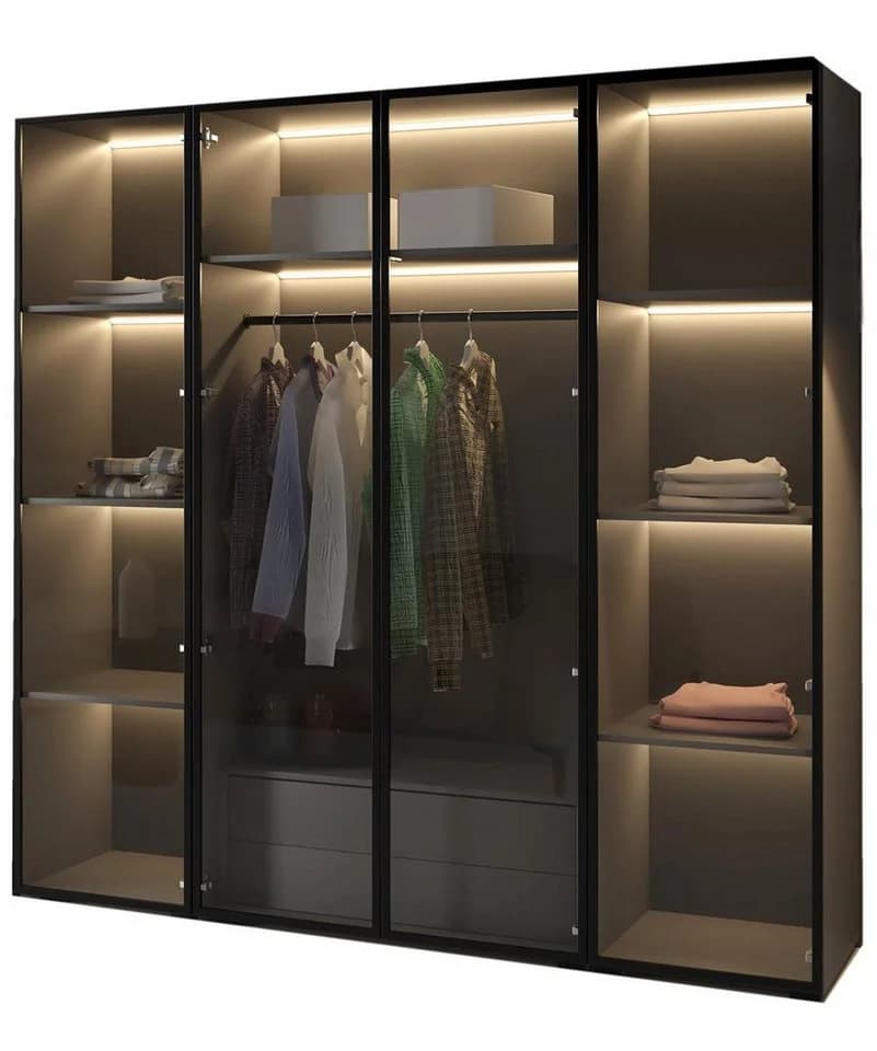 Compleo Drehtürenschrank mit LED-Beleuchtung und Glasfronten - Bild 2