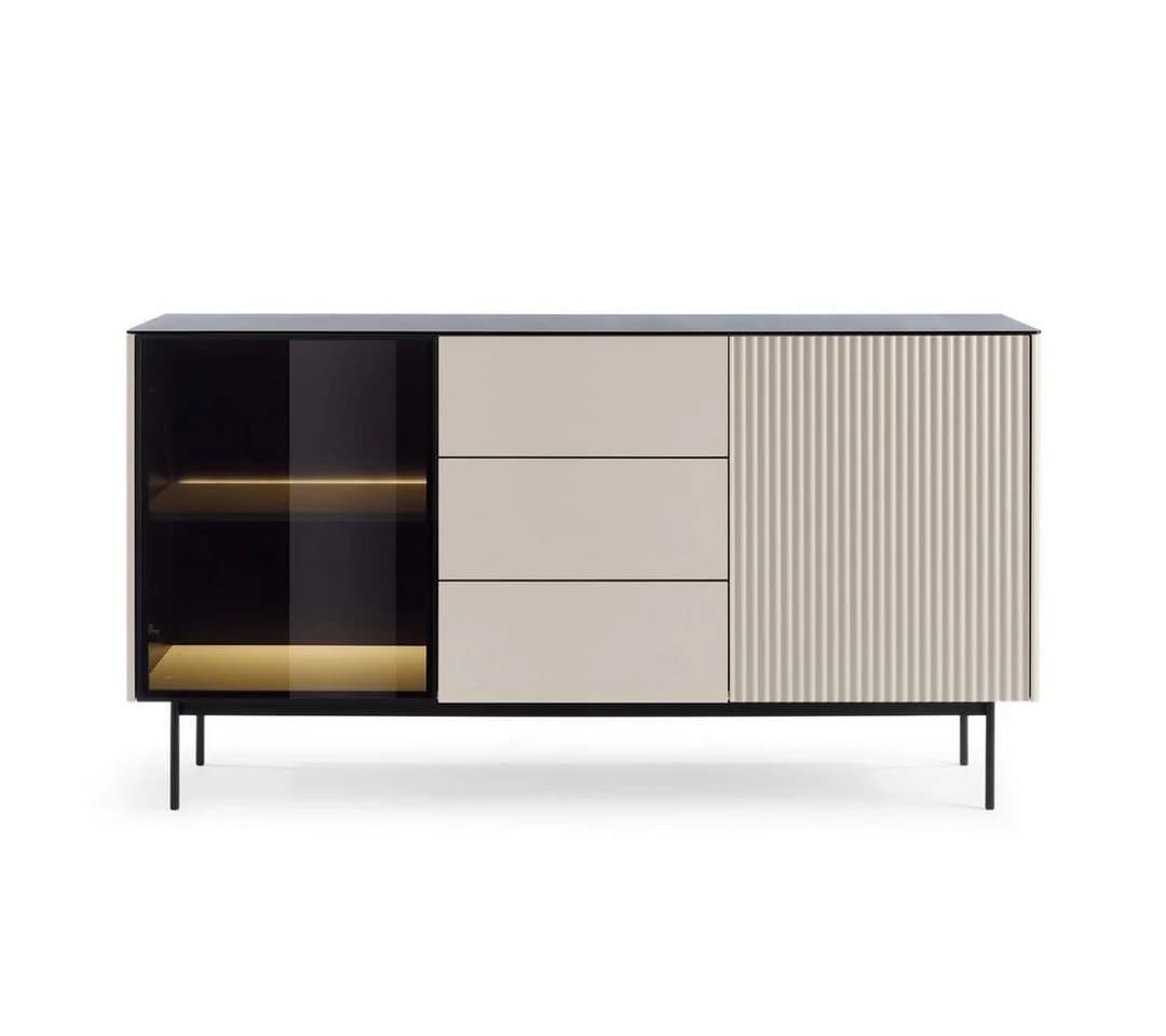 Compleo Kommode mit 3 Schubladen, 2 Türen, Elegant Design OMBIS - Bild 2