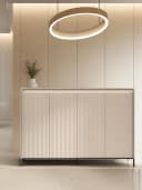 Compleo Garderoben-Set Kleiderschrank Beige mit Spiegel und Kommode FLORE Bild 1