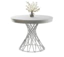 Compleo Runder Esstisch Ausziehbar Weiß Metallbeine Loft Stil Bild 1