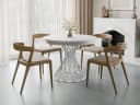 Compleo Runder Esstisch Ausziehbar Weiß Metallbeine Loft Stil Bild 2