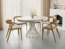 Compleo Runder Esstisch Ausziehbar Weiß Metallbeine Loft Stil Bild 3