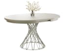 Compleo Runder Esstisch Ausziehbar Weiß Metallbeine Loft Stil Bild 4