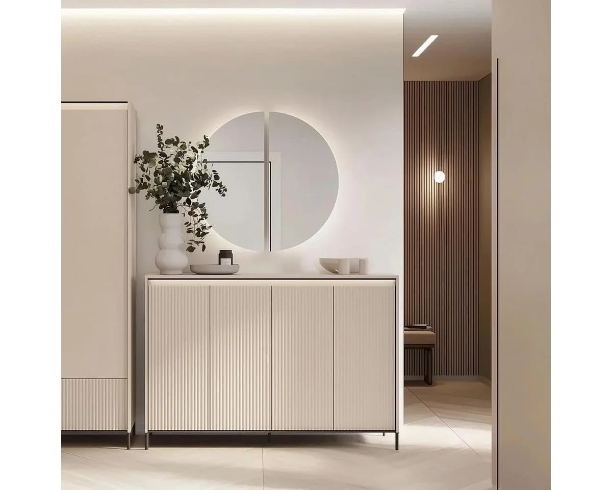 Compleo Garderoben-Set FLORE mit Spiegel Beige Modern - Bild 3