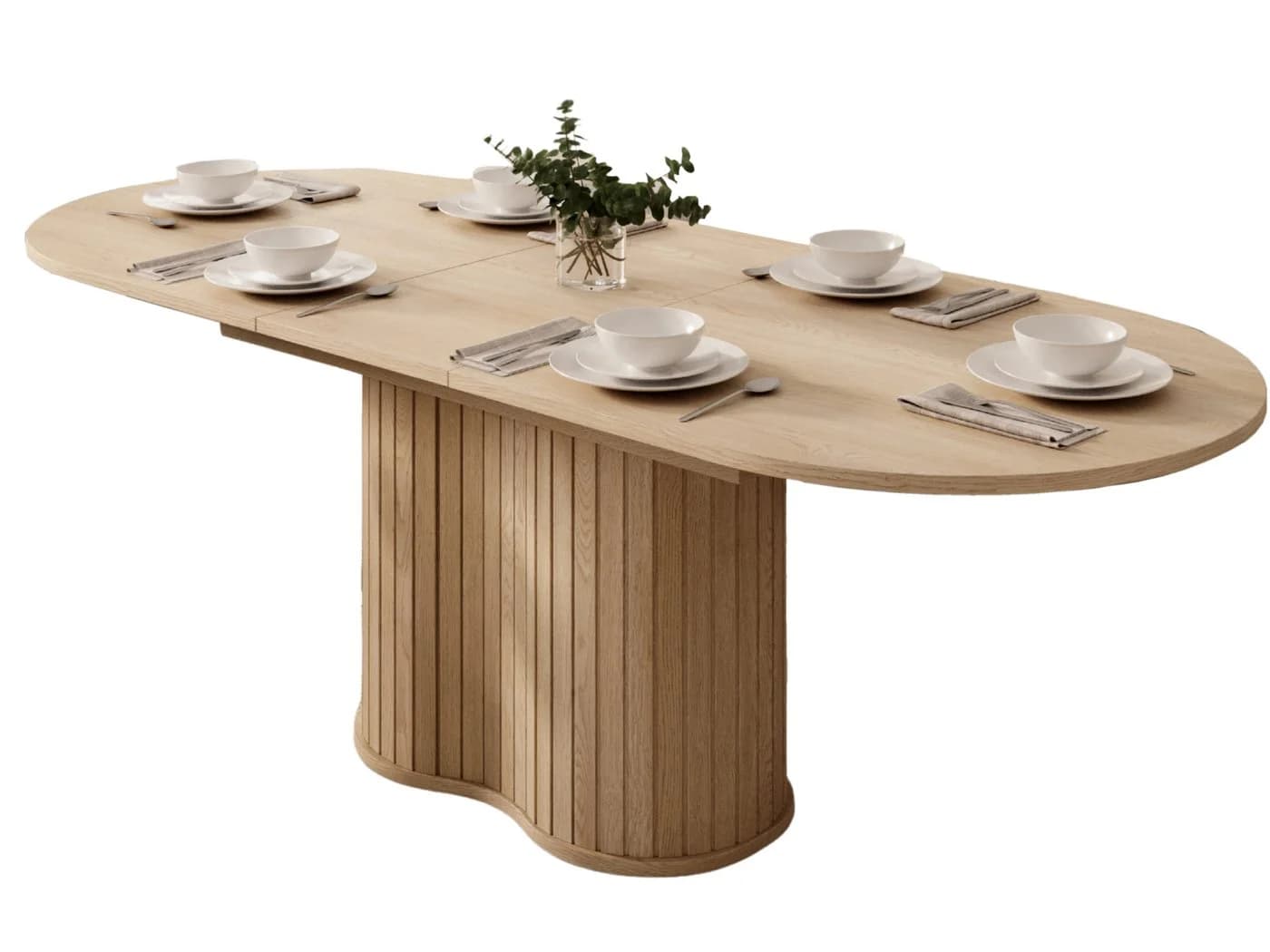 Compleo Esstisch Eiche cremona, kegelförmige Basis, oval, ausziehbar - Bild 2