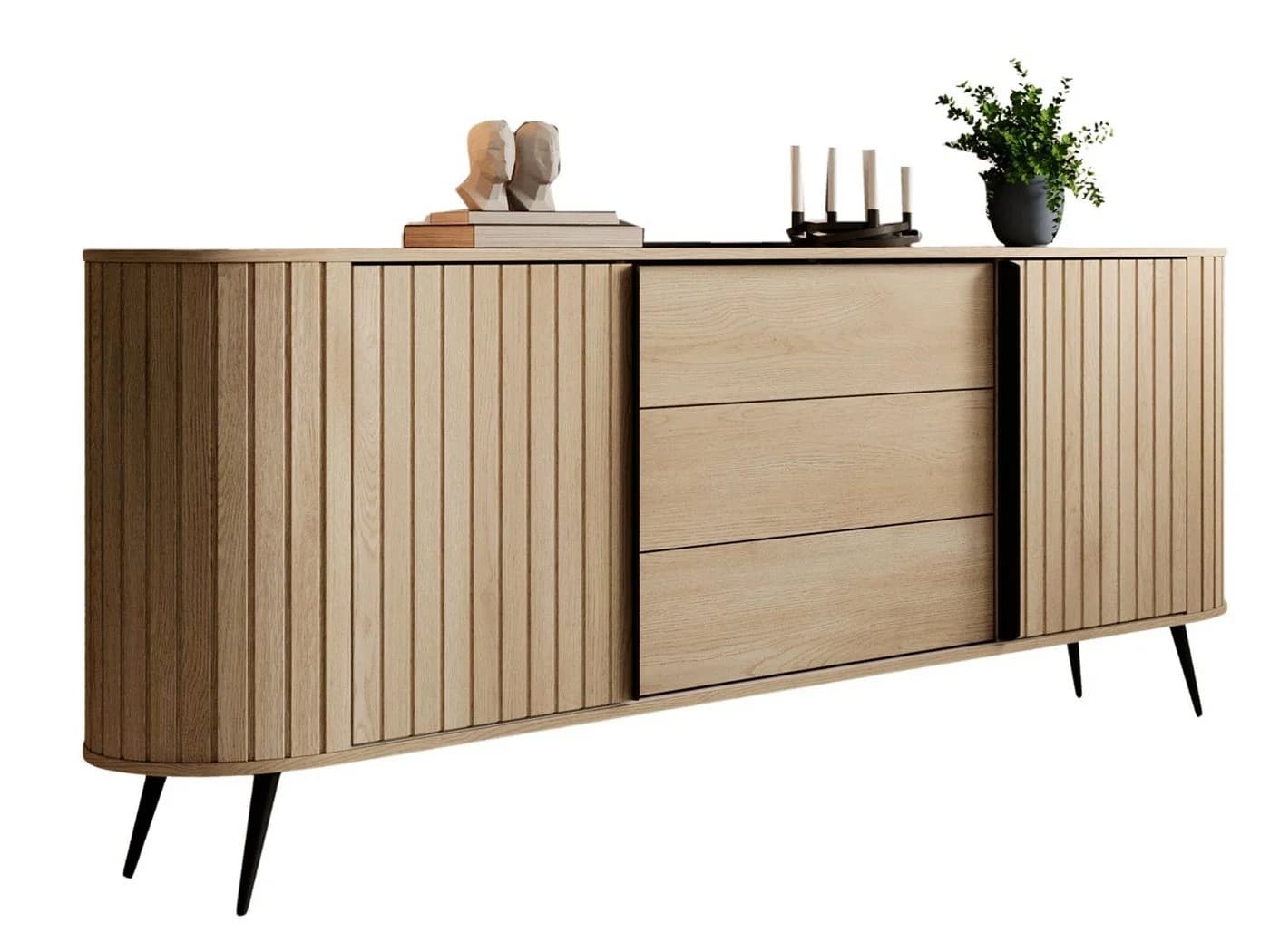 Compleo Kommode 196 cm breit, Möbelfarbe Eiche Cremona, Sideboard mit Schubladen - Bild 2