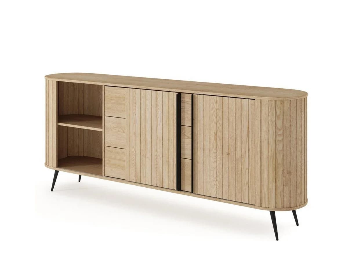 Compleo Kommode 196 cm breit, Möbelfarbe Eiche Cremona, Sideboard mit Schubladen - Bild 4