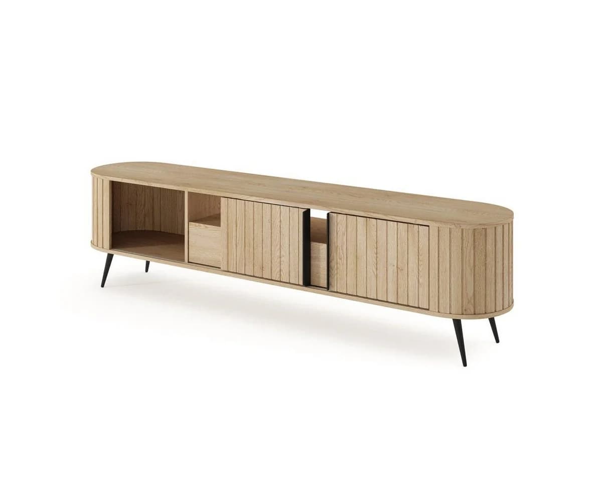 Compleo TV-Schrank 196 cm breit, Lowboard Eiche Japandi Stil KAMA - Bild 3