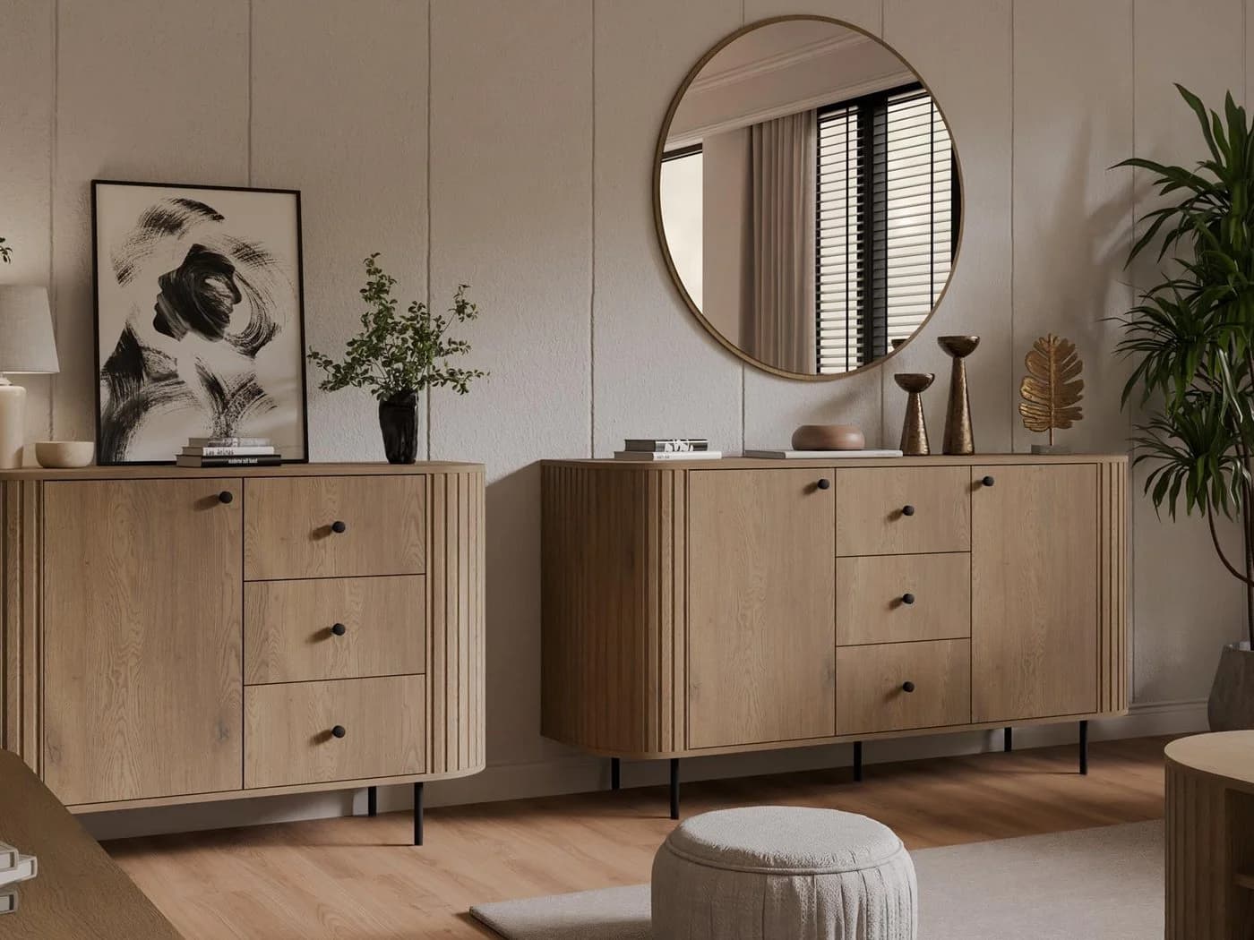 Compleo Kommode mit Schubladen Japandi Eiche Cremona - Bild 5
