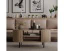 Compleo Couchtisch mit Regalen, OVI Eiche cremona oder Beige Bild 1
