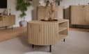 Compleo Couchtisch mit Regalen, OVI Eiche cremona oder Beige Bild 4