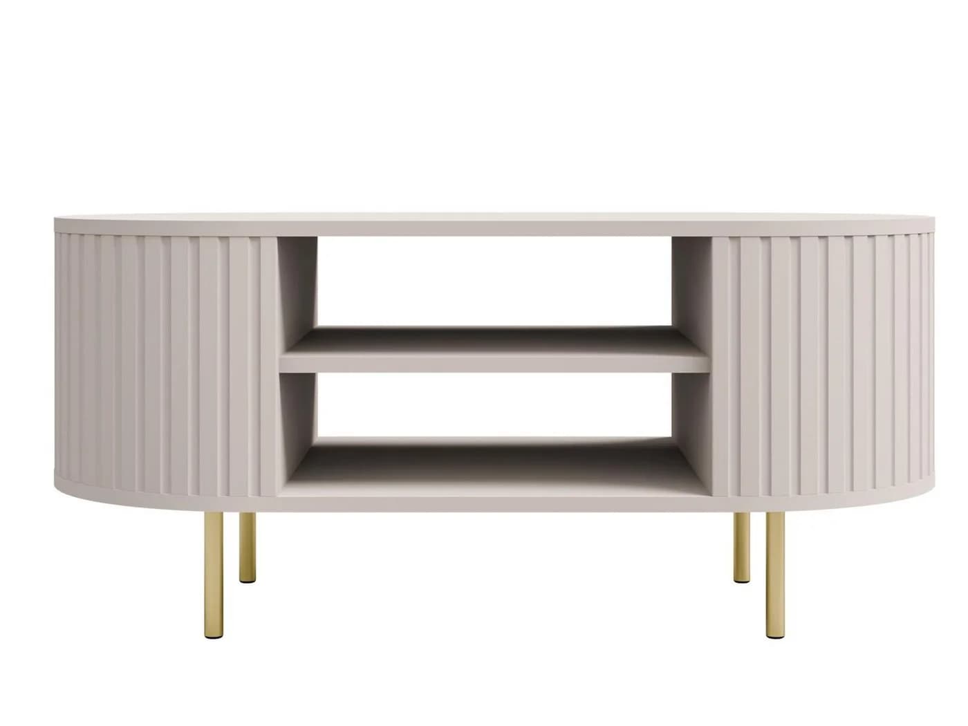 Compleo Couchtisch mit Regalen, OVI Eiche cremona oder Beige, Soft-Close-Mechanismus - Bild 2