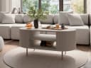 Compleo Couchtisch mit Regalen, OVI Eiche cremona oder Beige, Soft-Close-Mechanismus Bild 3