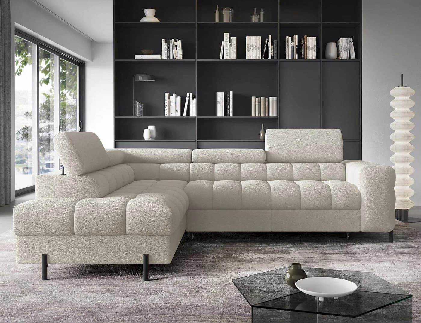 Compleo Ecksofa Bubble mit verstellbaren Kopfstützen FERRO, Schlaffunktion, Bubble Design - Bild 2