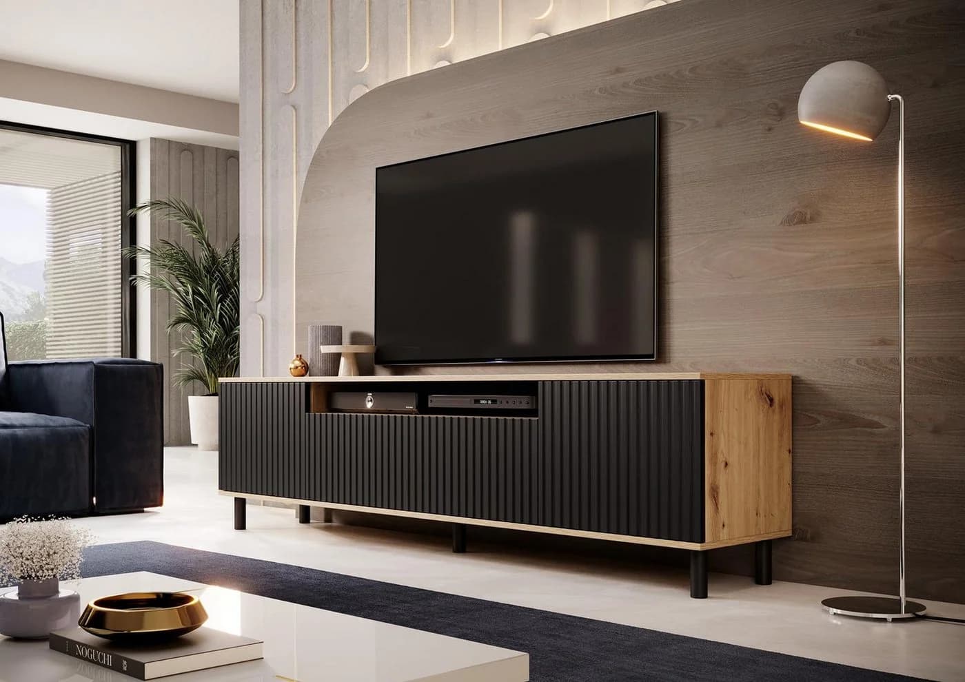 Compleo TV-Schrank 200 cm breit Schwarz Eiche - Bild 2