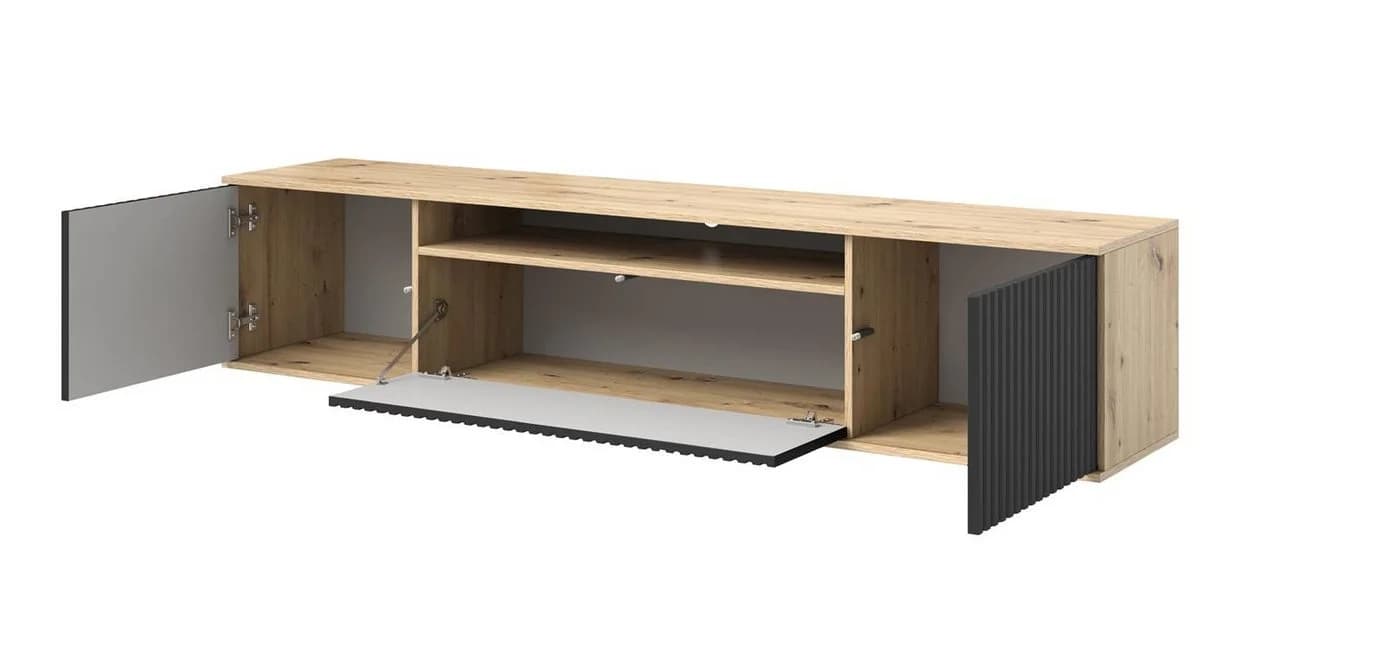 Compleo TV-Schrank 200 cm breit Schwarz Eiche - Bild 3