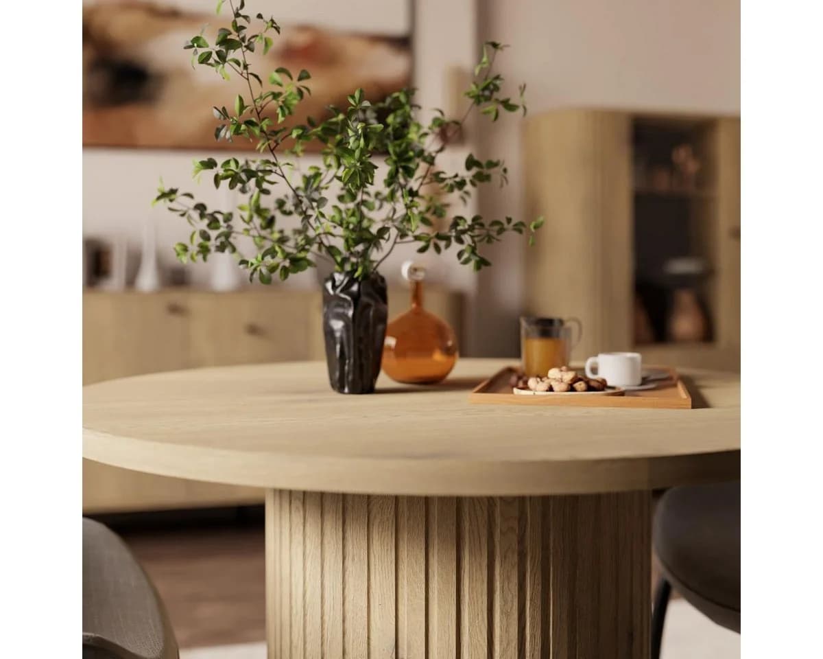 Compleo Esstisch rund ausziehbar Beige oder Eiche Cremona - Bild 4