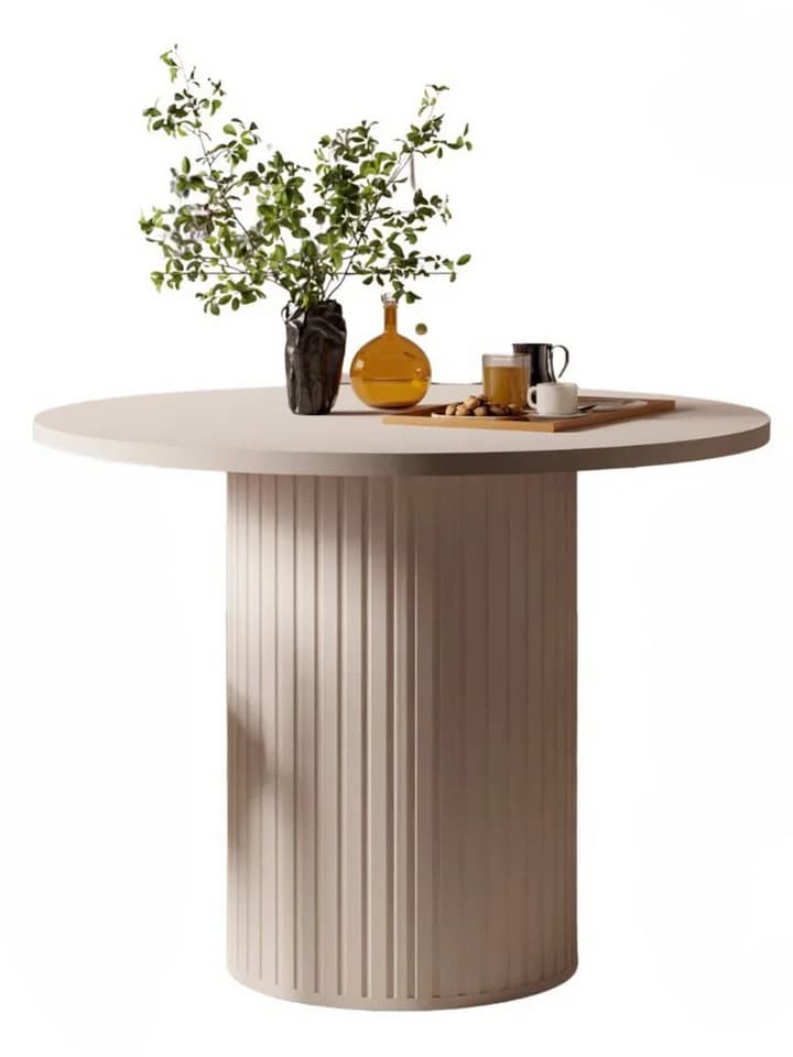 Compleo Esstisch rund ausziehbar 100-188 cm Beige oder Eiche Cremona