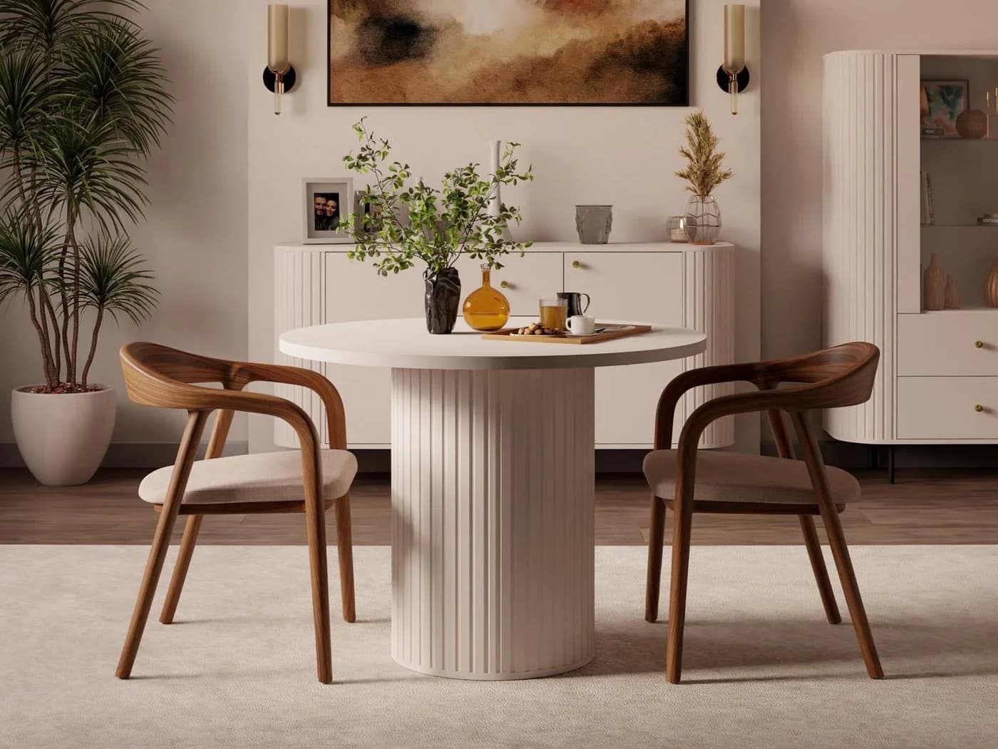 Compleo Esstisch rund ausziehbar 100-188 cm Beige oder Eiche Cremona - Bild 2