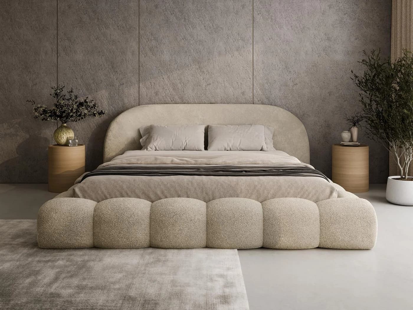 Compleo Polsterbett OMBIS Beige mit Bettkasten und Lattenrost - Bild 2