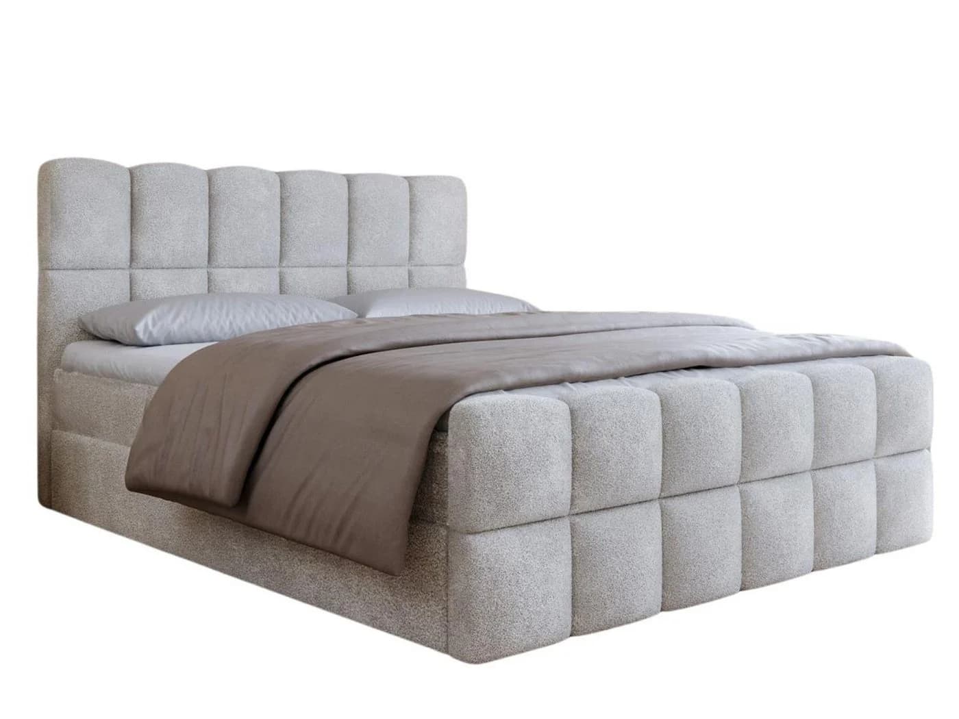 Compleo Boxspringbett Wolkenbett mit Bettkästen grau Bouclé - Bild 3
