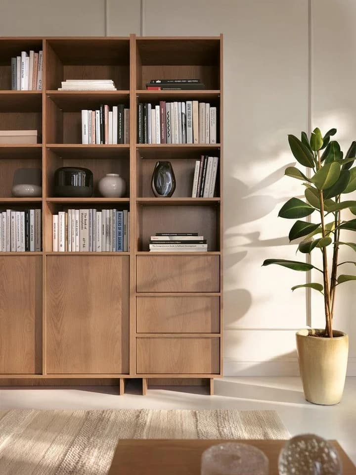 Compleo Bücherregal Set KELLOS 4 Türen 3 Schubladen Japandi - Bild 4
