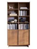 Compleo Bücherregal mit 2 Türen, Japandi Design, Eiche carmel Bild 2