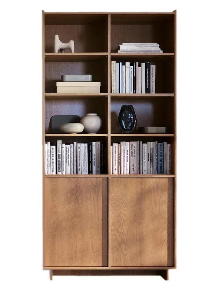 Compleo Bücherregal mit 2 Türen, Japandi Design, Eiche carmel - Bild 2