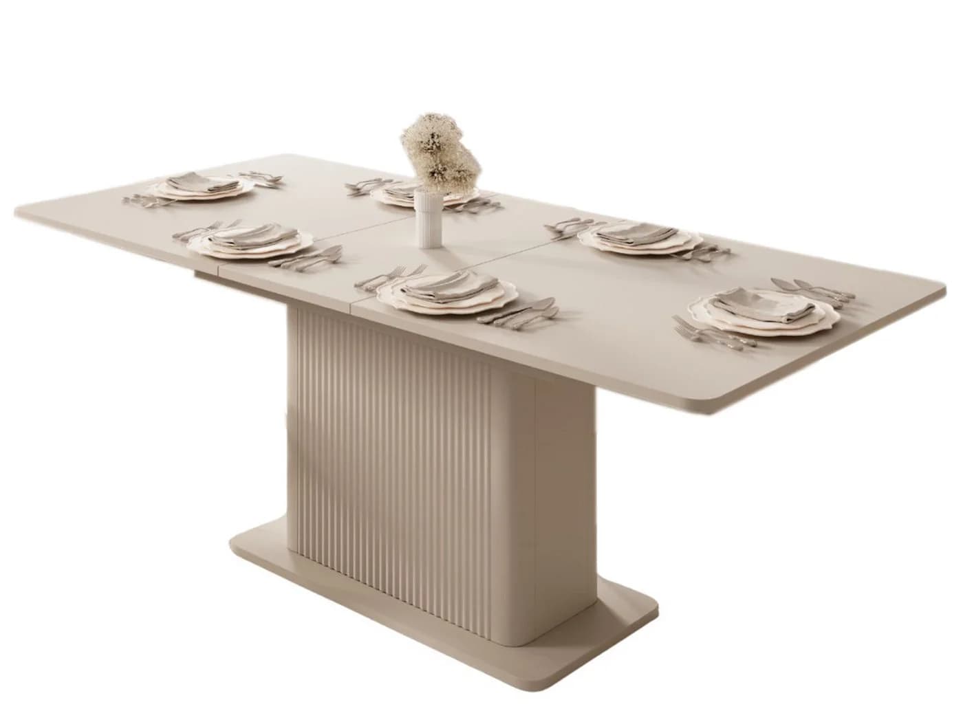 Compleo Esstisch BELLOS ausziehbar Beige Japandi - Bild 3