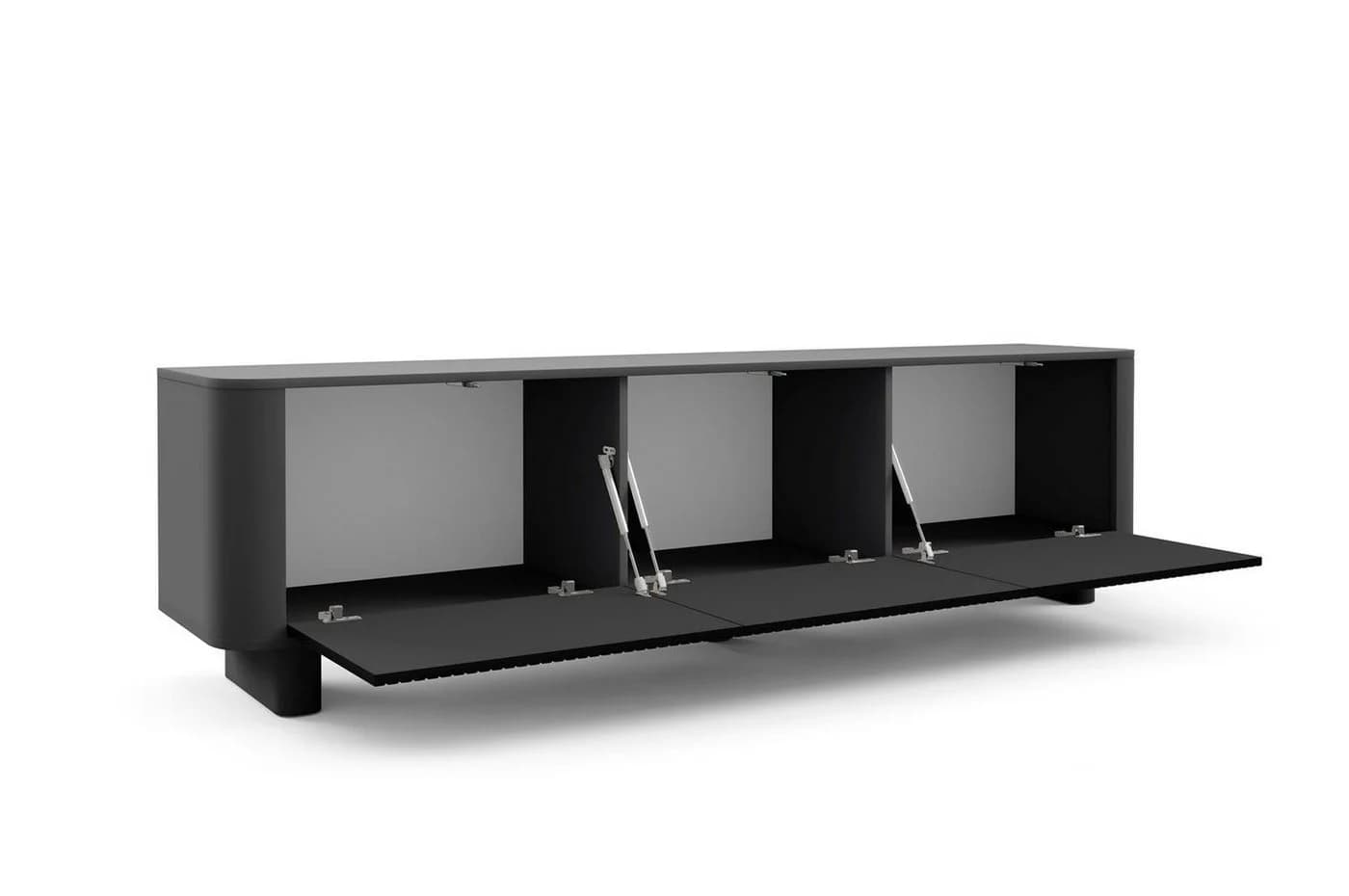 Compleo TV-Schwarz Japandi Lowboard 200 cm - Bild 5