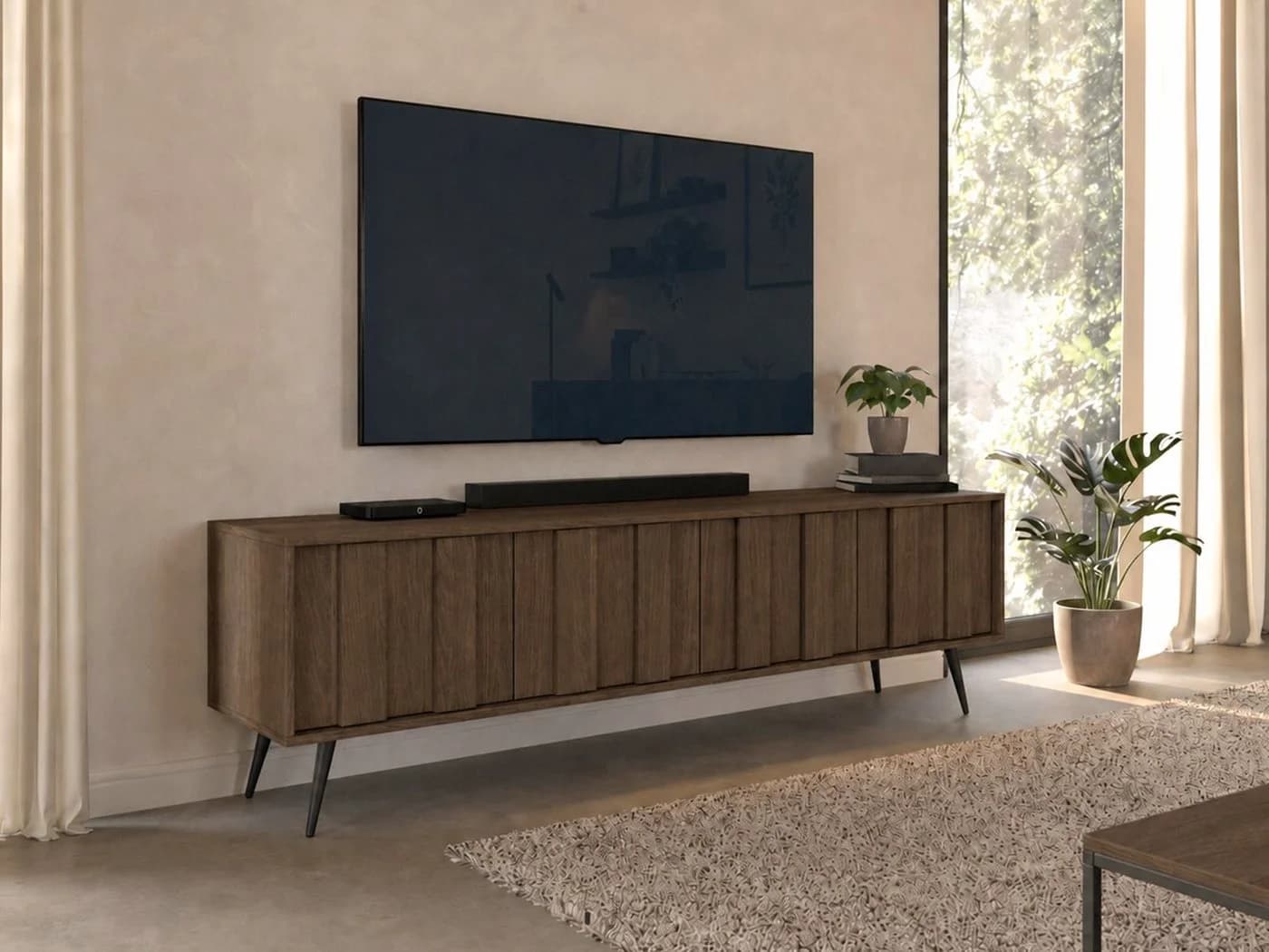 Compleo TV-Schrank 4 Türen PICO mit LED-Beleuchtung Eiche Design - Bild 2