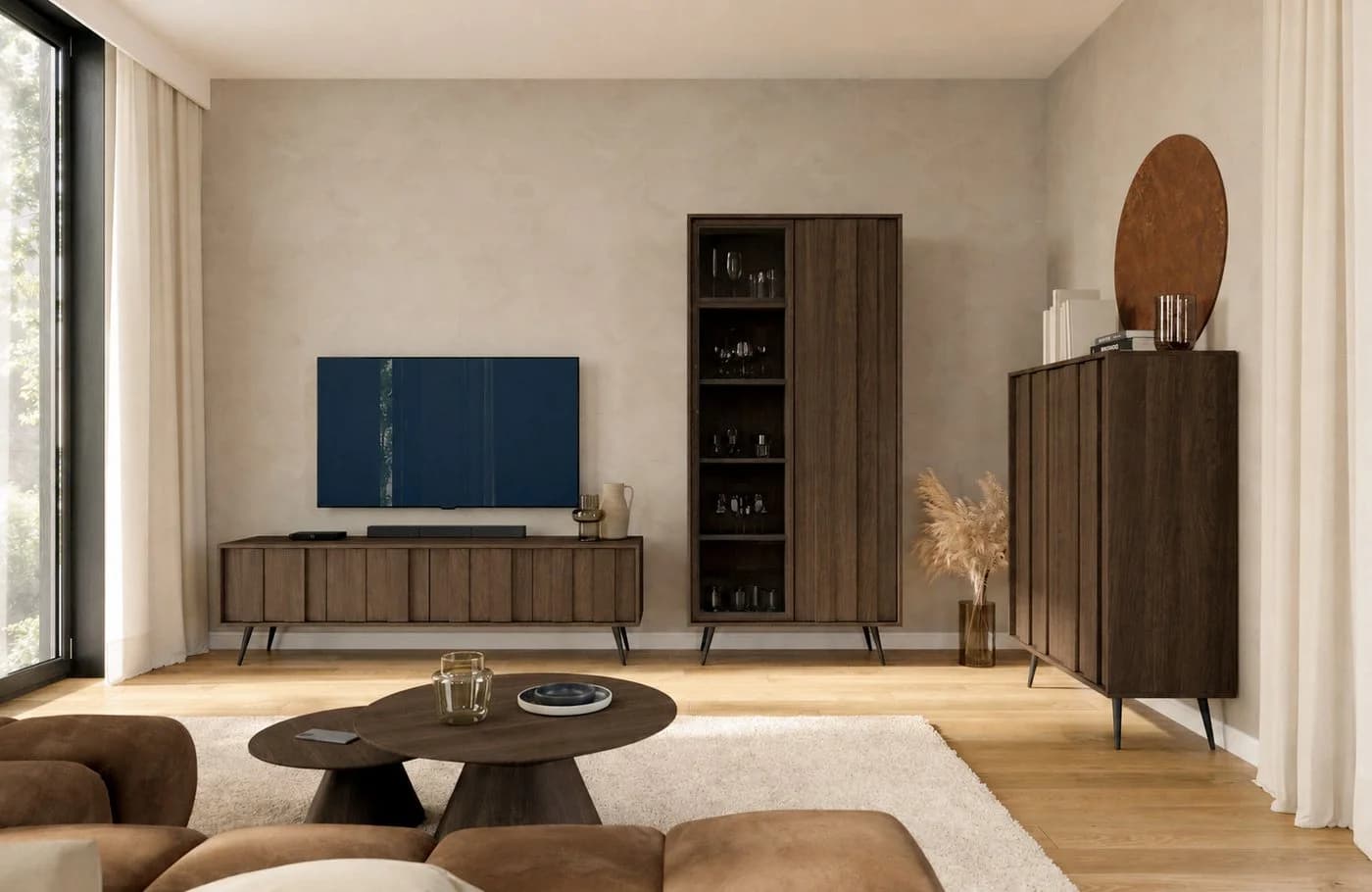 Compleo TV-Schrank 4 Türen PICO mit LED-Beleuchtung Eiche Design - Bild 5