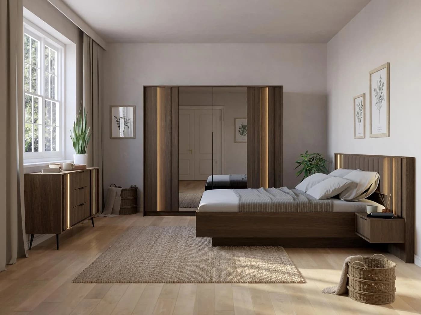 Compleo Doppelbett mit Bettkasten Braun Laminat - Bild 3