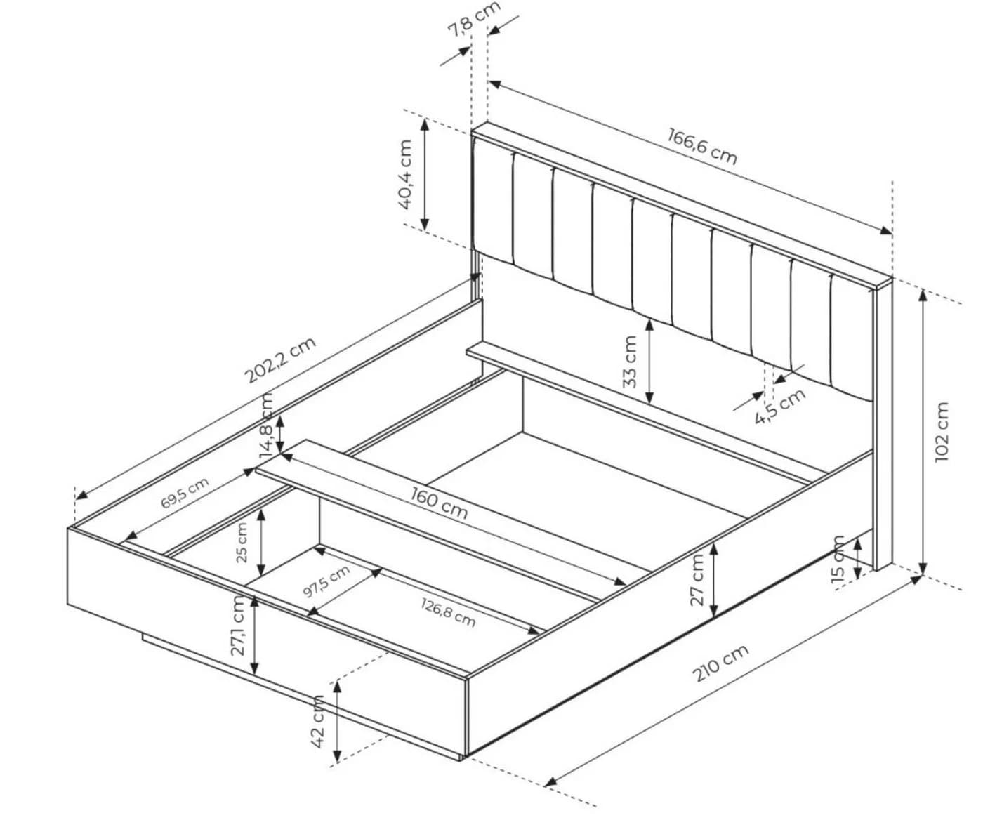 Compleo Doppelbett mit Bettkasten Braun Laminat - Bild 4