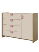 Compleo Kinderkommode Rosa 4 Schubladen 1 Tür Modern Bild 2