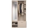Compleo Garderobenschrank ALIS mit Spiegel und Kleiderstange Beige Bild 1