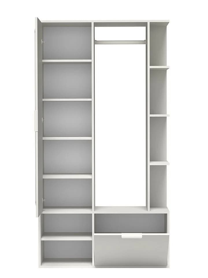 Compleo Garderobenschrank ALIS mit Spiegel und Kleiderstange Beige - Bild 3