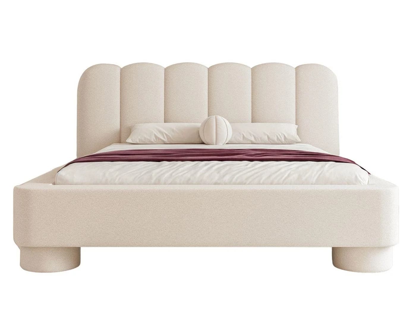 Compleo Polsterbett Boucle Beige Japandi Design - Bild 5