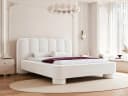 Compleo Polsterbett Boucle Weiß Japandi Design Bild 2