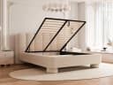 Compleo Polsterbett Boucle Weiß Japandi Design Bild 5
