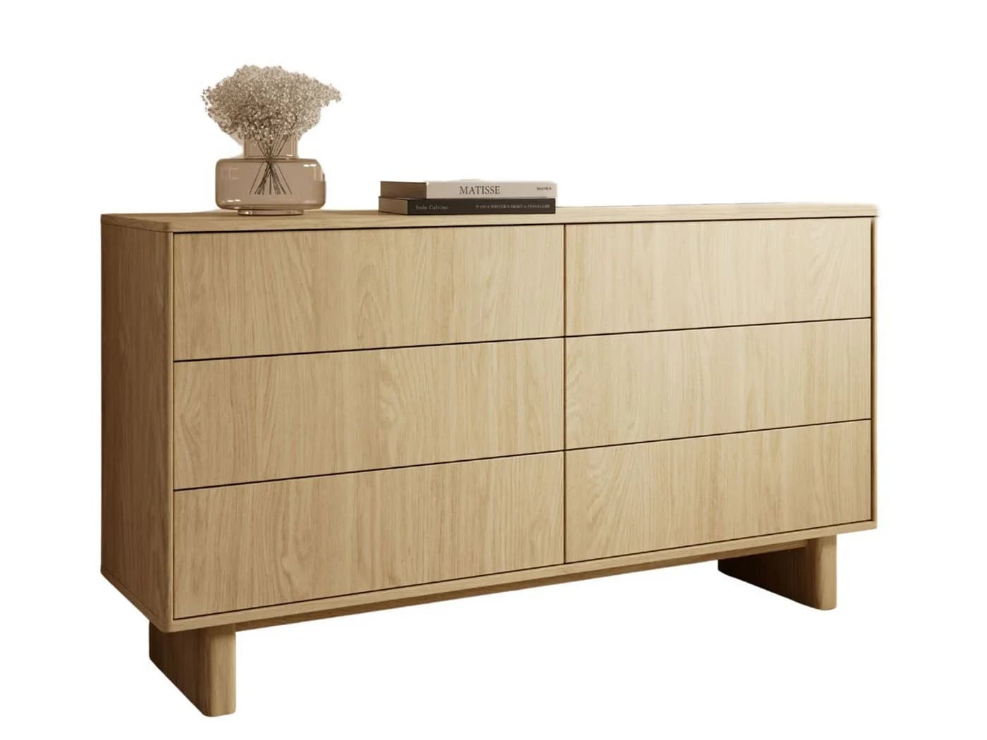 Compleo Kommode VELINO 6 Schubladen Sideboard Japandi Holzoptik - Bild 2