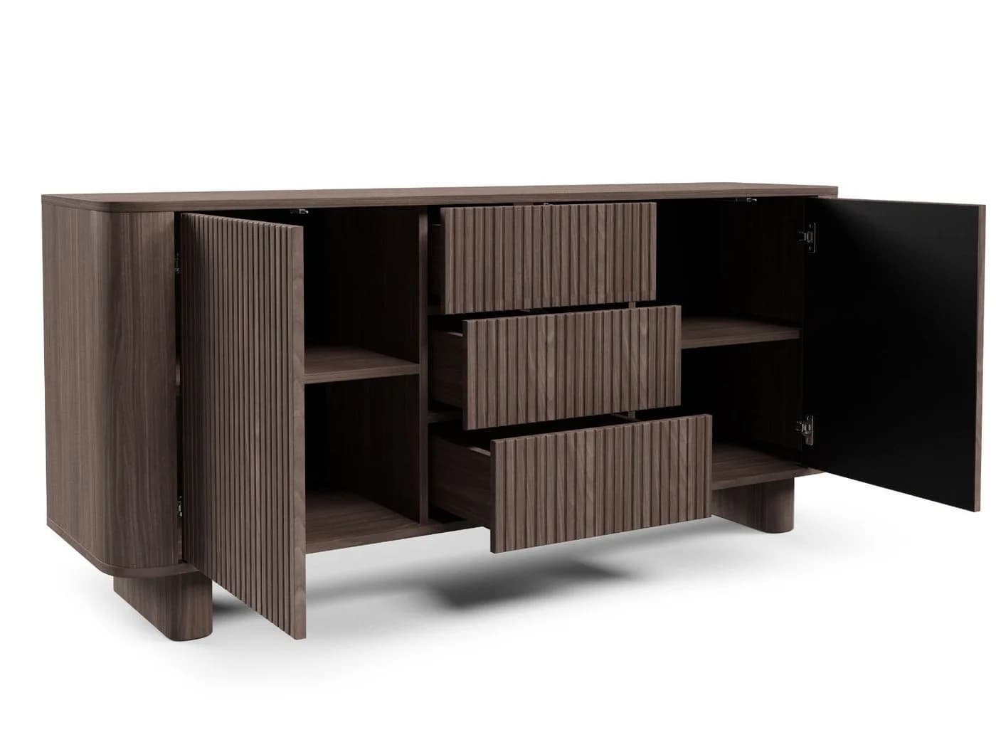 Compleo Kommode AKARI 3 Schubladen Japandi Design Nussbaum - Bild 4