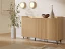 Compleo Kommode Sideboard Japandi Design 3 Türen Braun Bild 2
