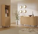 Compleo Kommode Sideboard Japandi Design 3 Türen Braun Bild 4